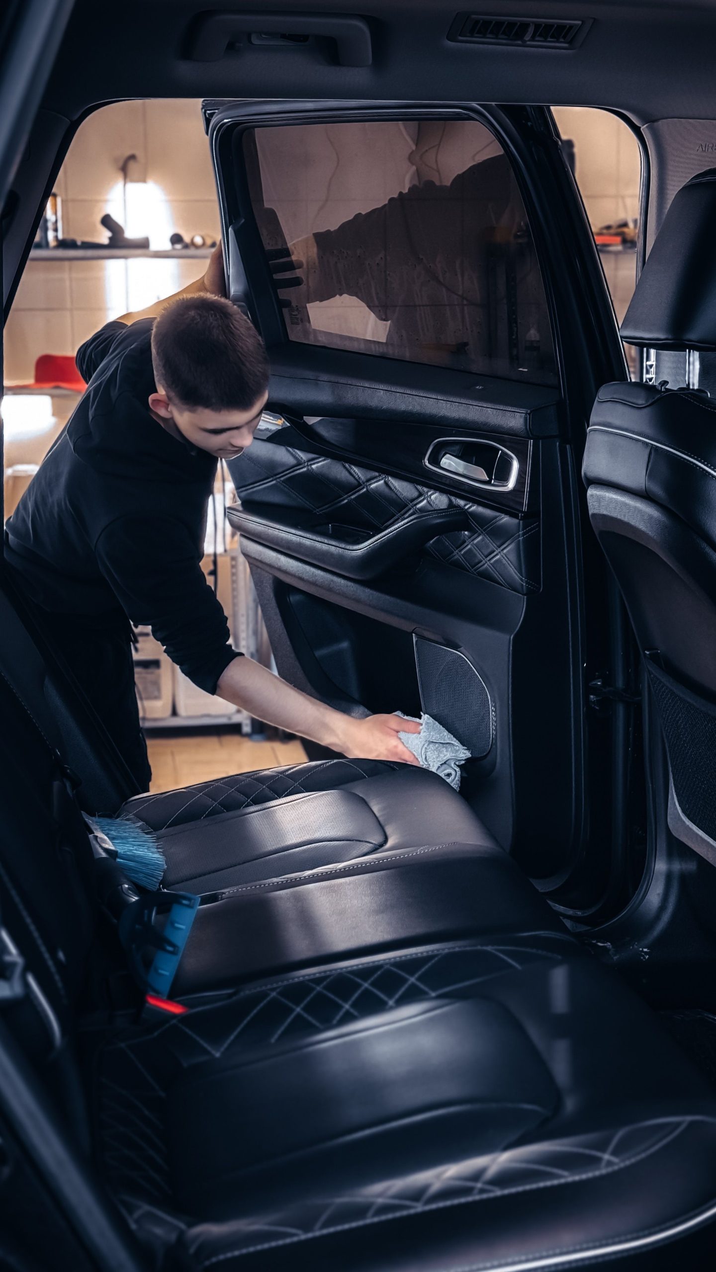 Car interior detailing preparation