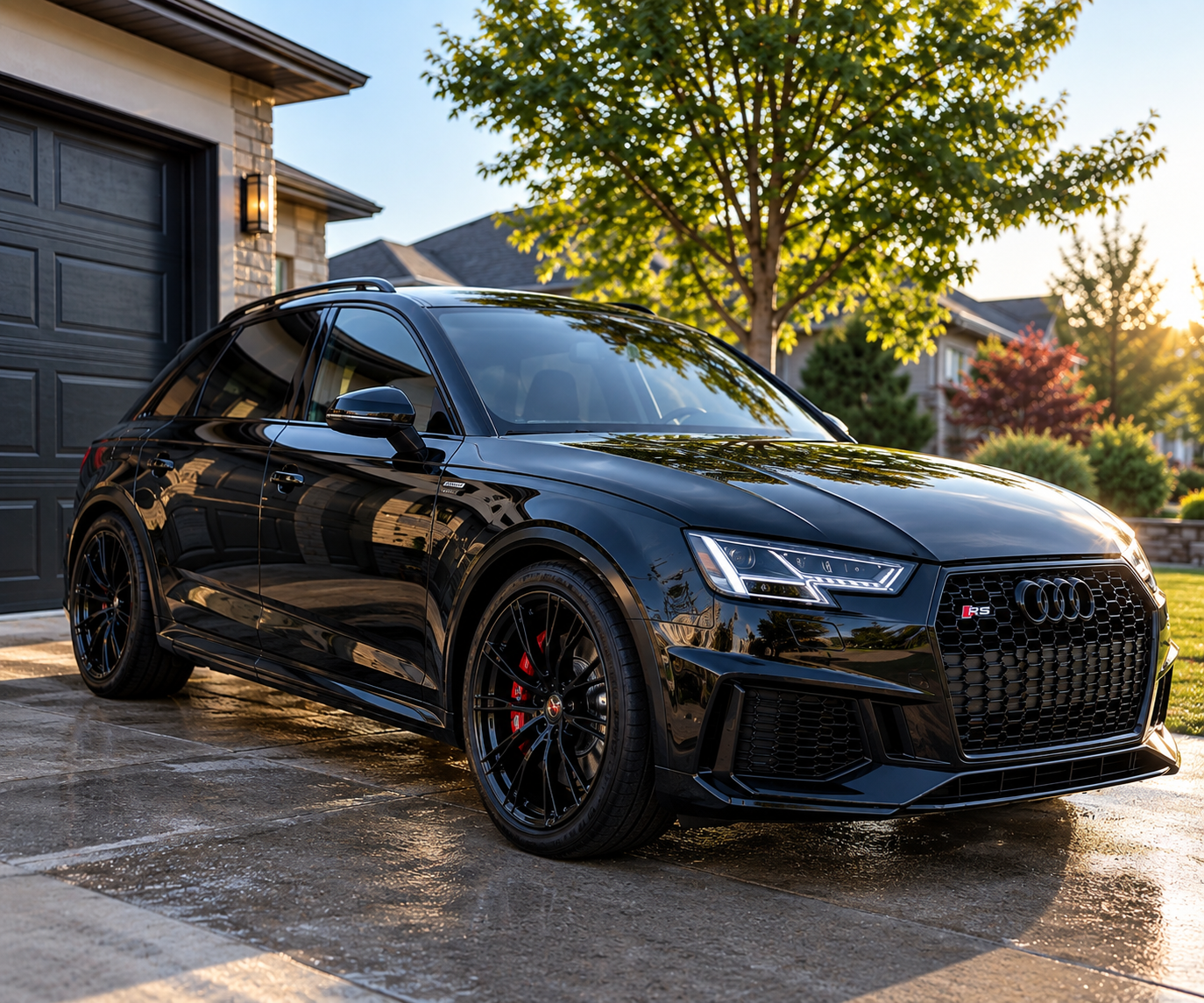 Black audi after exterior car detailing